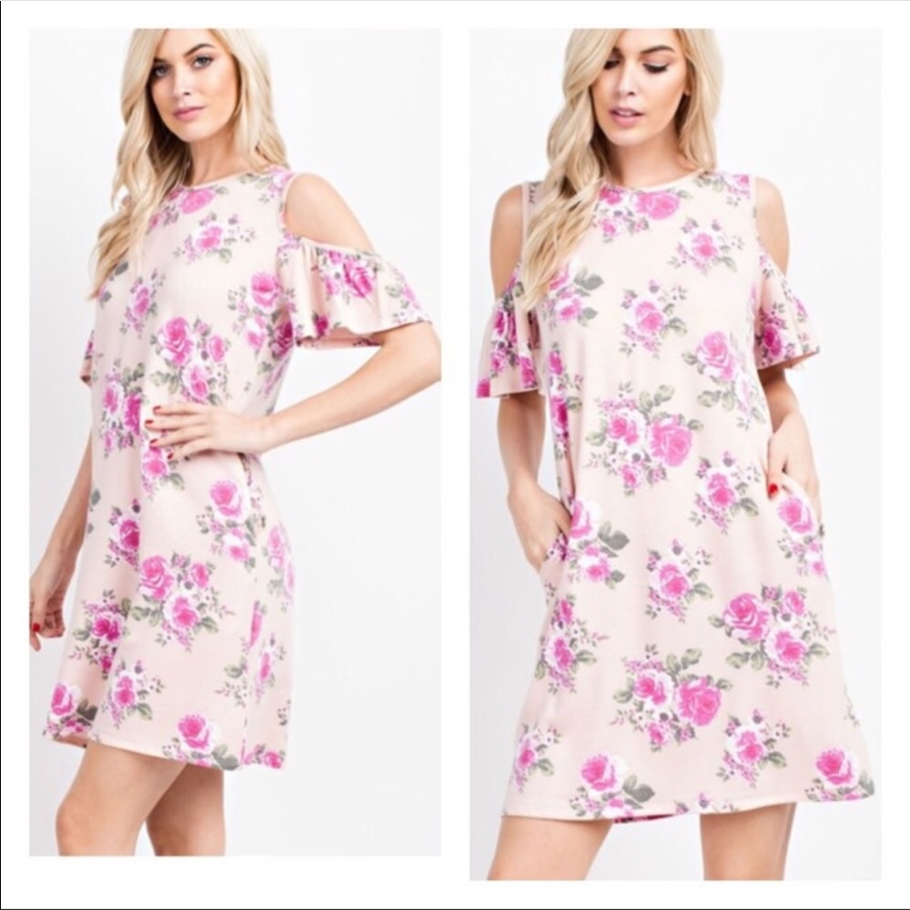 Floral Print Pockets Dress